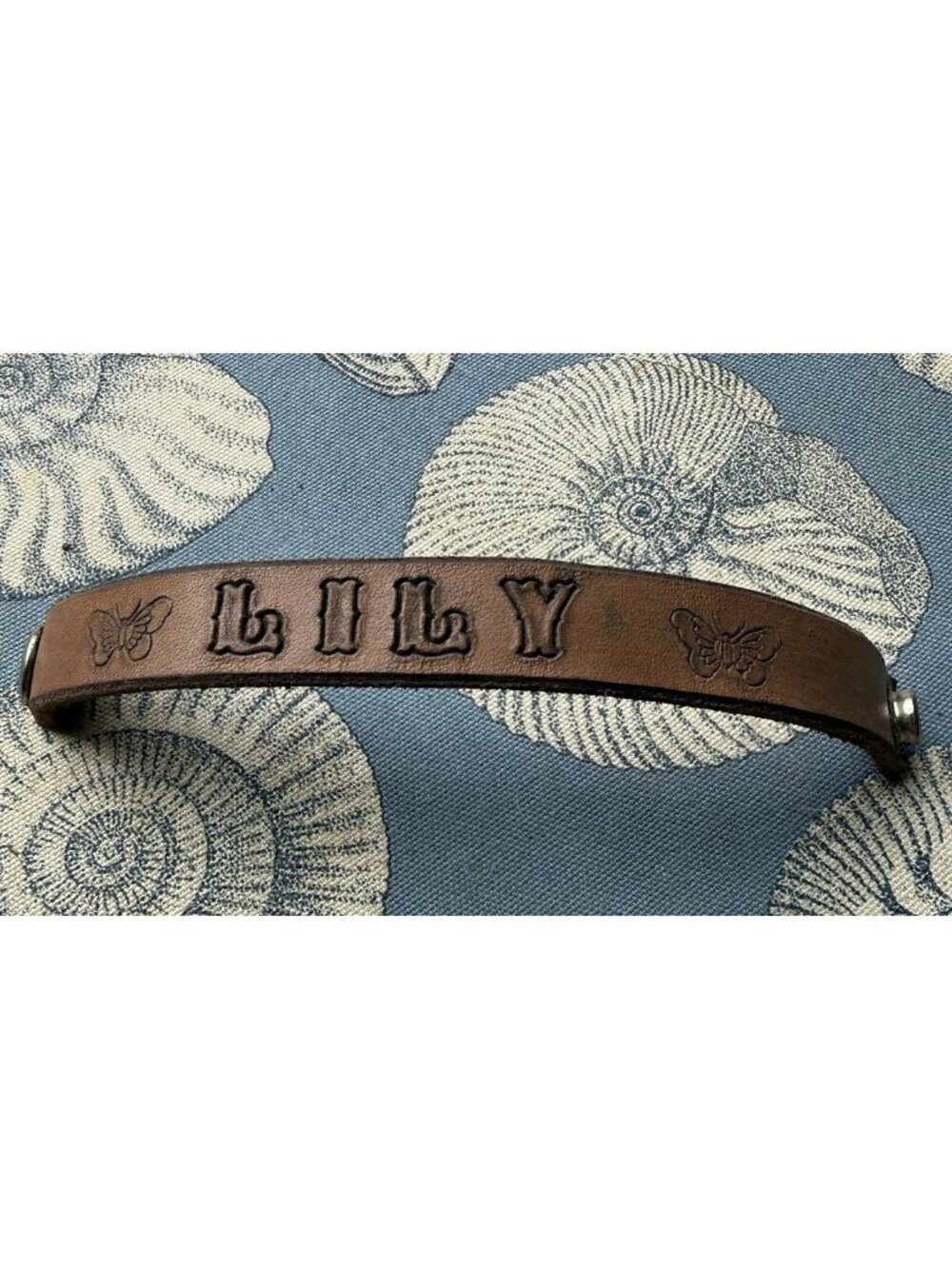 Vintage Leather Bracelet Cuff Bracelet Snap LILY personalized 70's County Fair